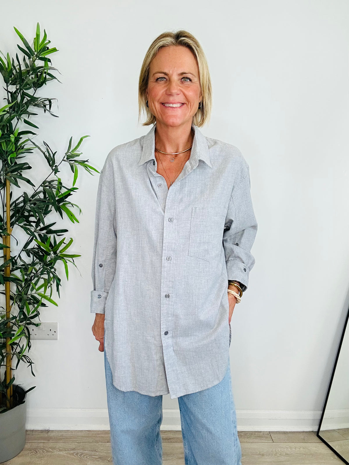 Brushed Cotton Kayla Shirt - Size M