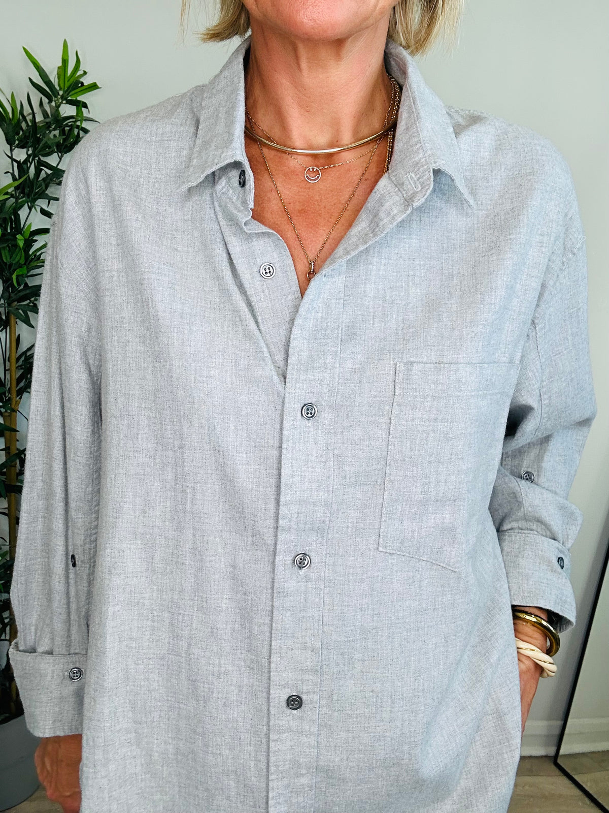 Brushed Cotton Kayla Shirt - Size M