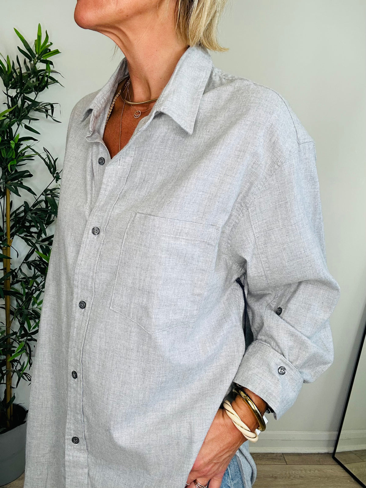 Brushed Cotton Kayla Shirt - Size M