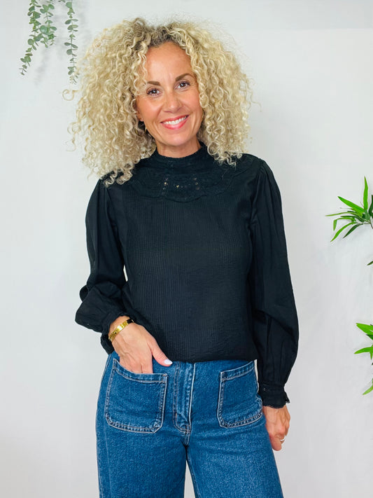 Lace Detail Blouse - Size 38