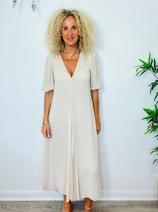 Polka Dot Maxi Dress - Size 40