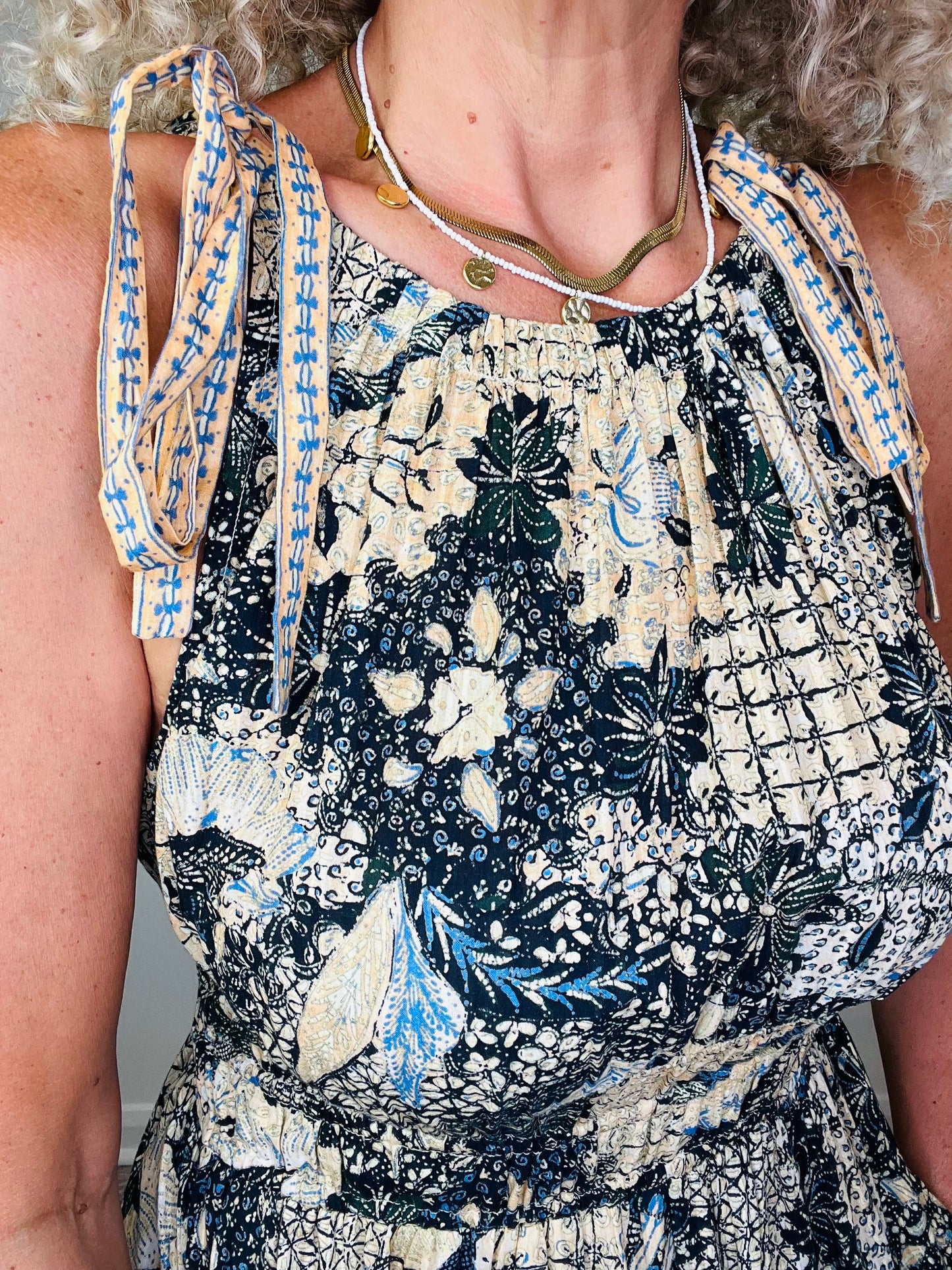 Patterned Midi Dress - Size 2