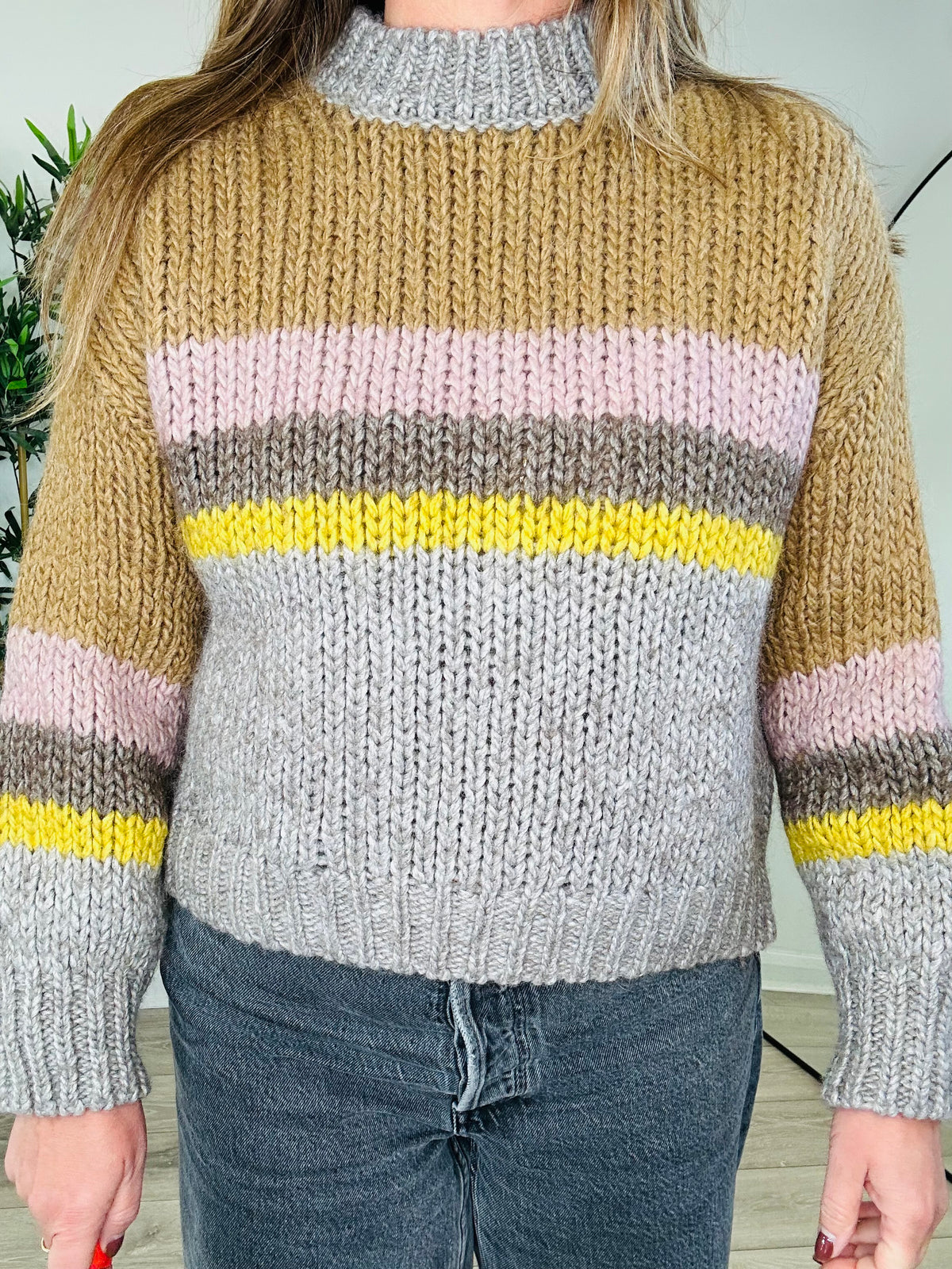 Striped Chunky Knit Jumper - Size 1
