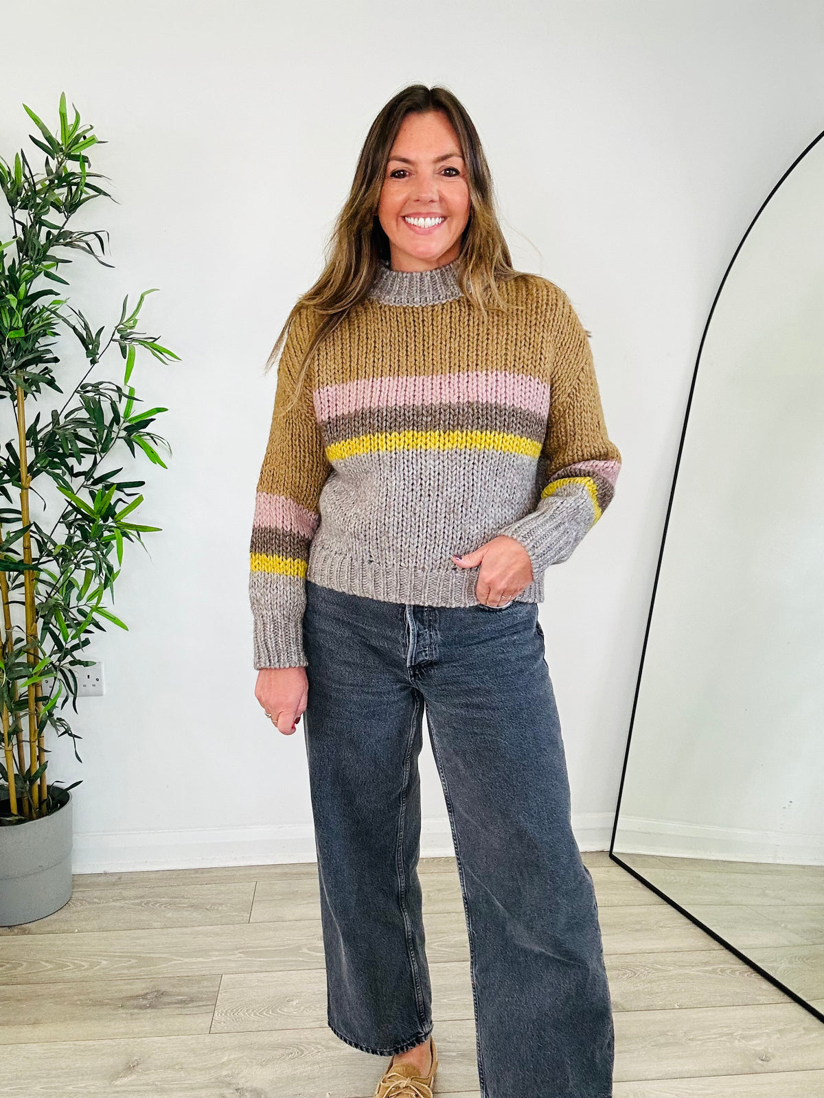 Striped Chunky Knit Jumper - Size 1