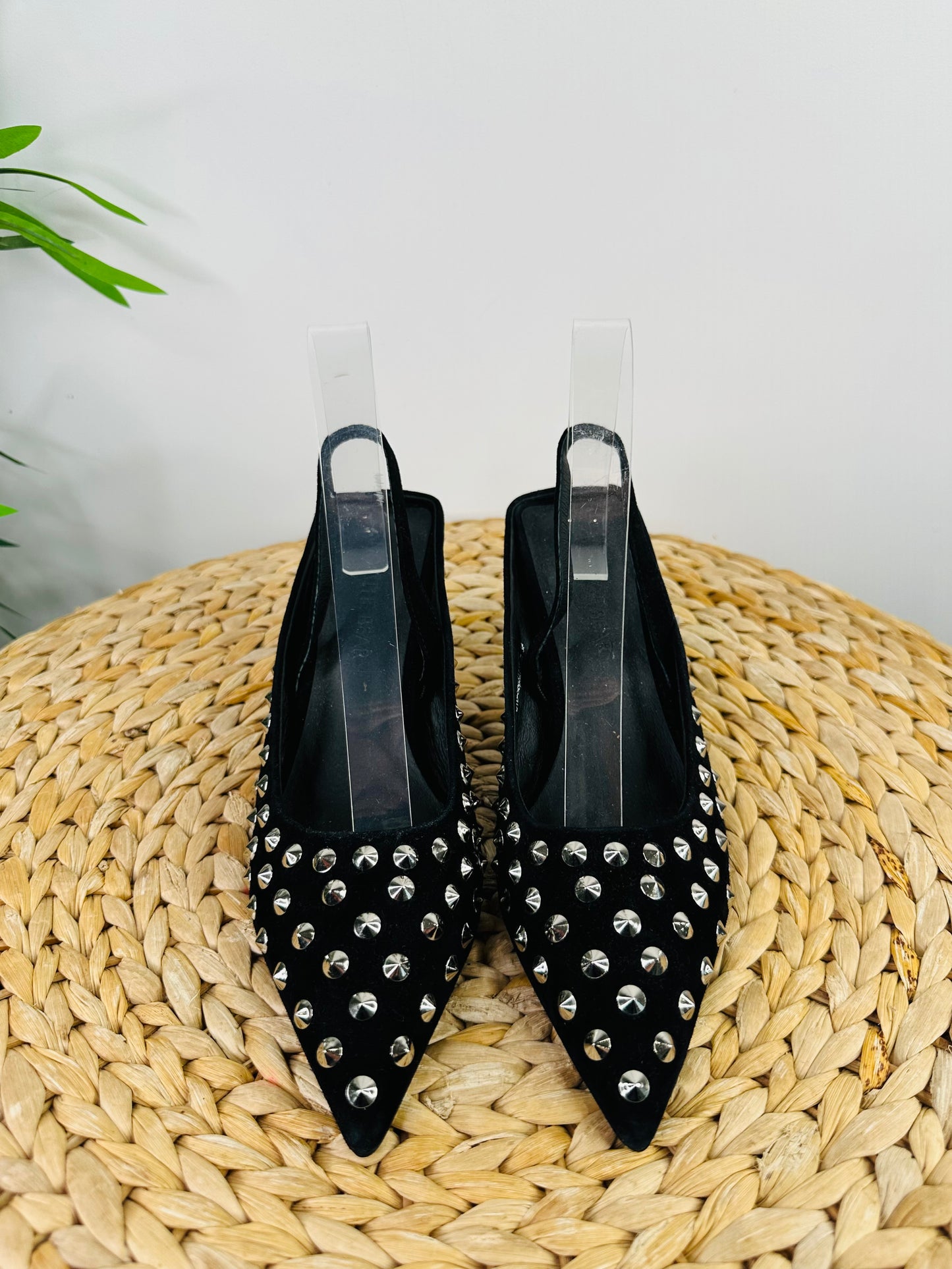 Studded Slingback Heels - Size 38