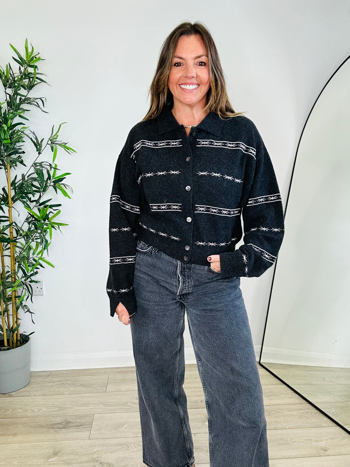 Embroidered Cashmere Cardigan - Size S