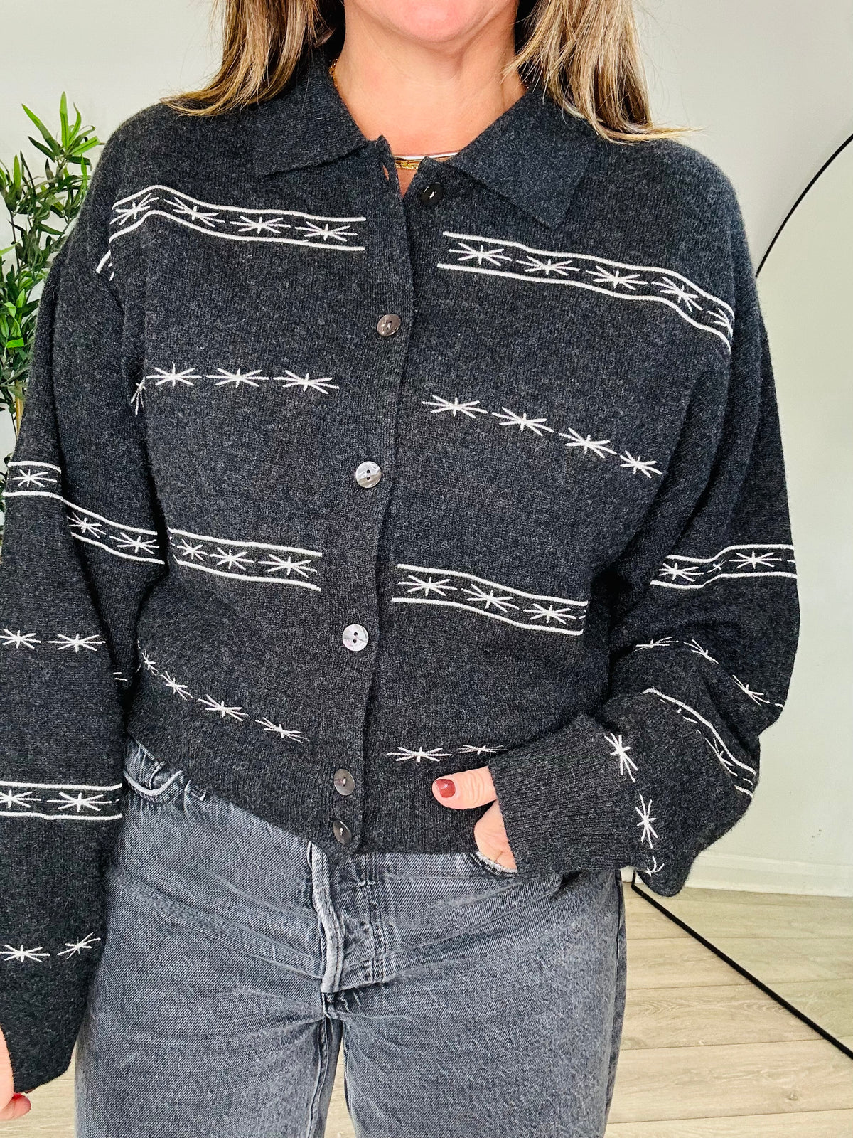 Embroidered Cashmere Cardigan - Size S