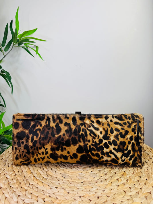 Leopard Print Pony Skin Clutch