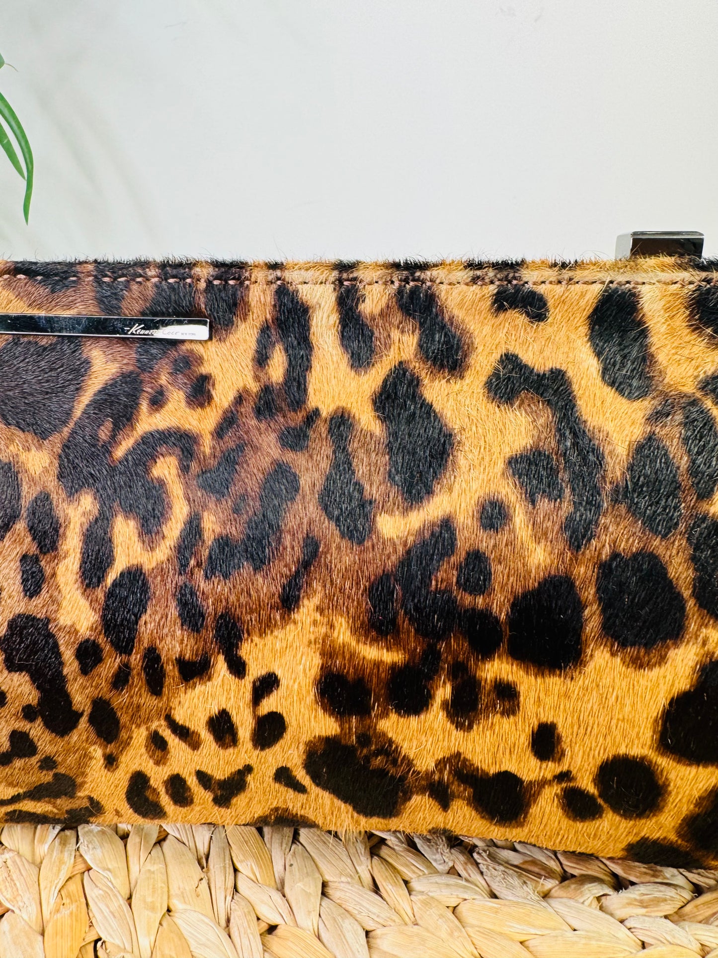 Leopard Print Pony Skin Clutch