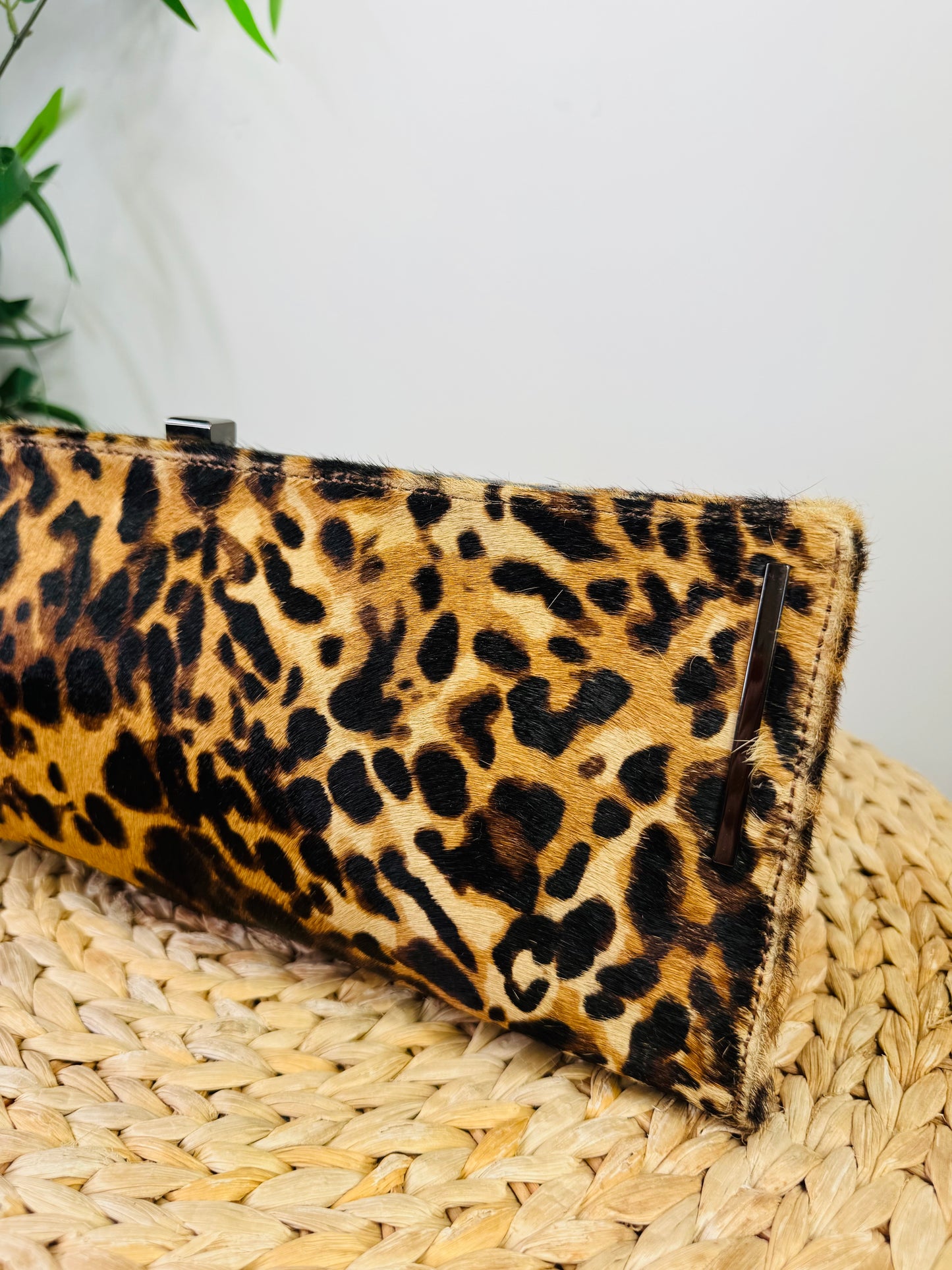 Leopard Print Pony Skin Clutch