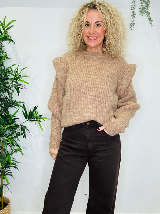 Frill Shoulder Jumper - Size M