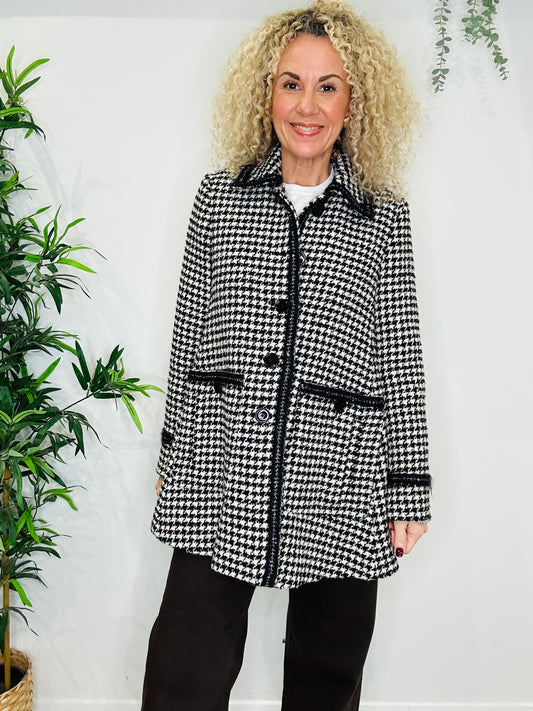Houndstooth Check Coat - Size 8