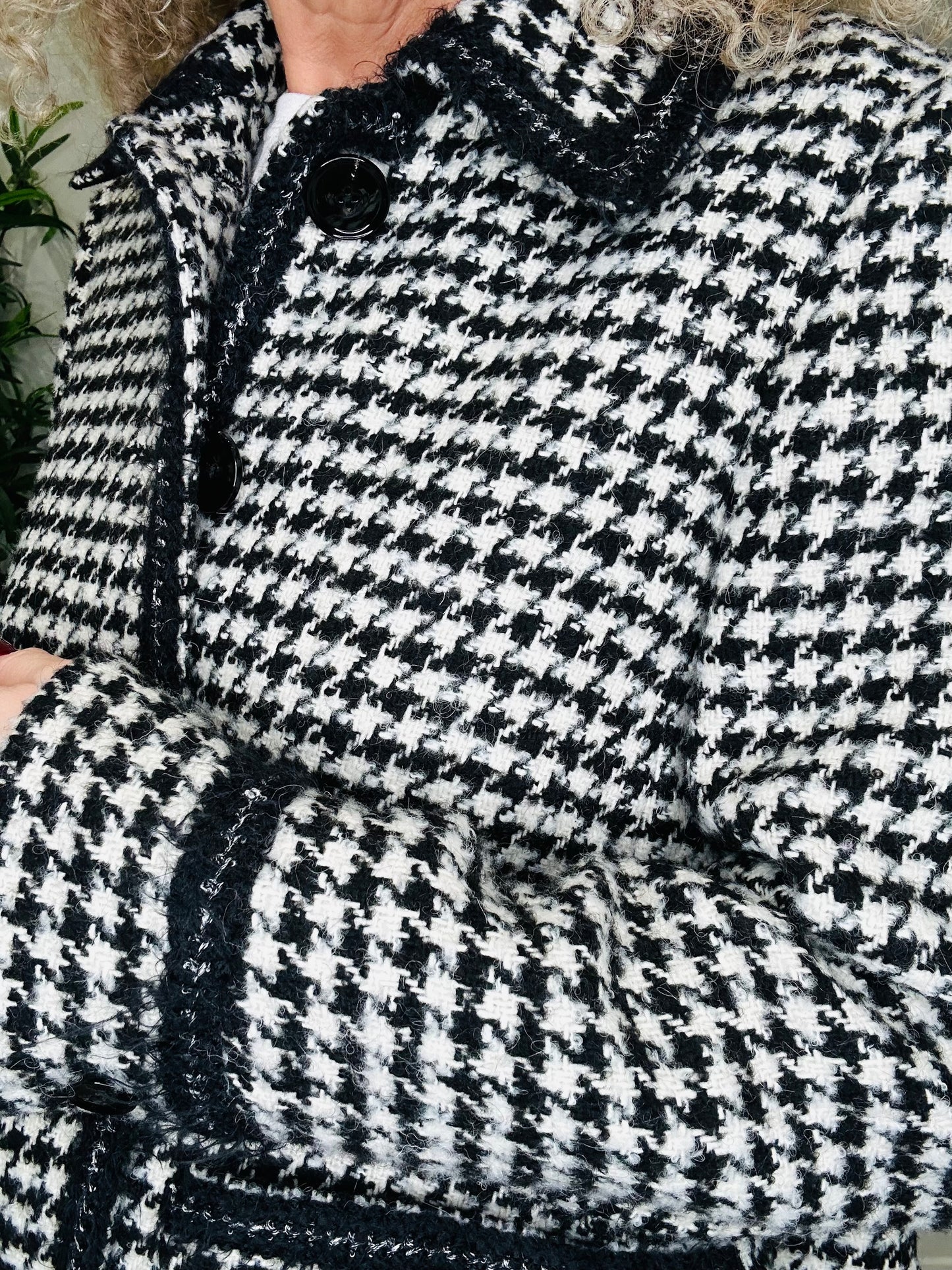 Houndstooth Check Coat - Size 8