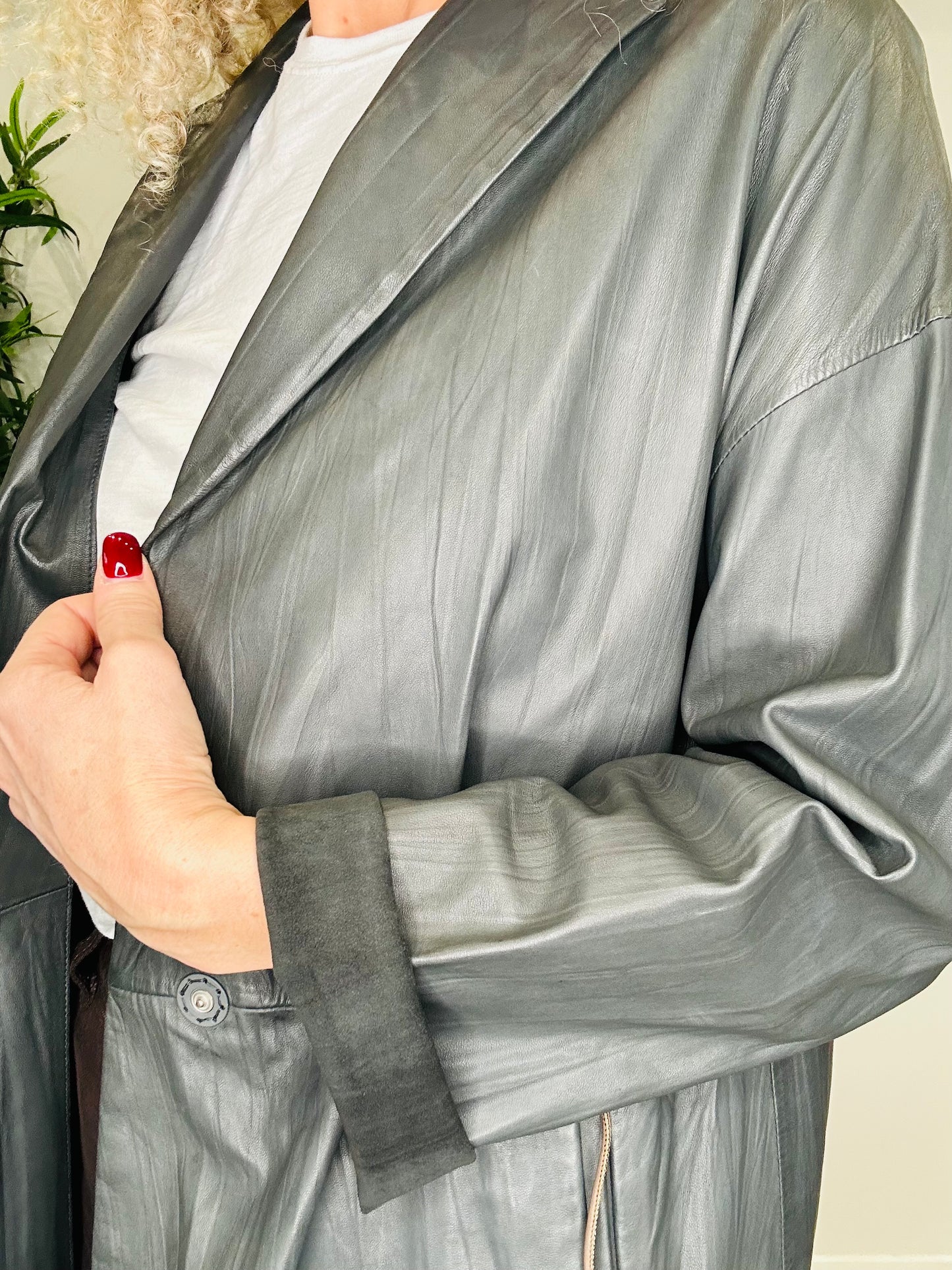 Leather Coat - Size 8