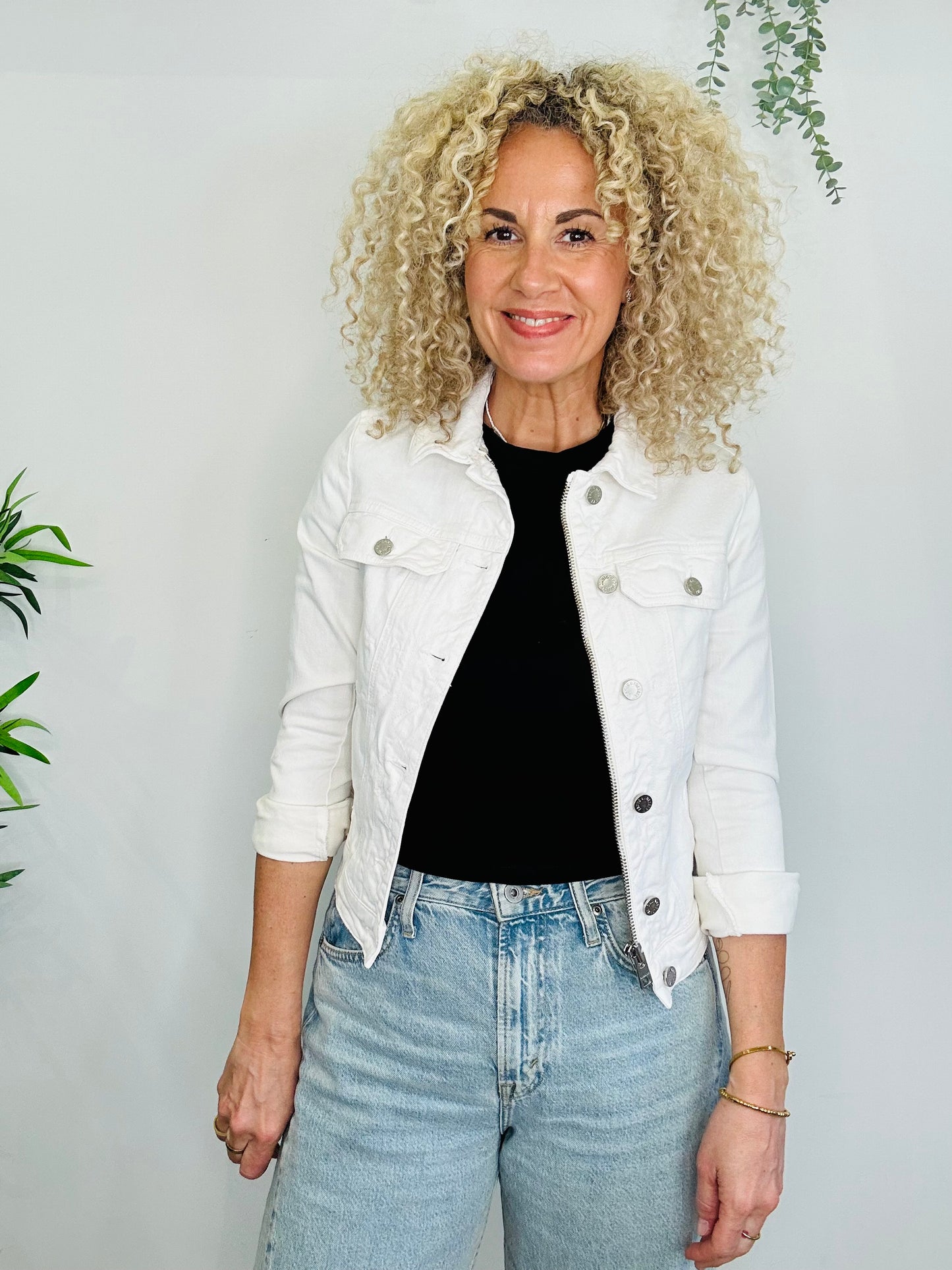 White Denim Jacket - Size S
