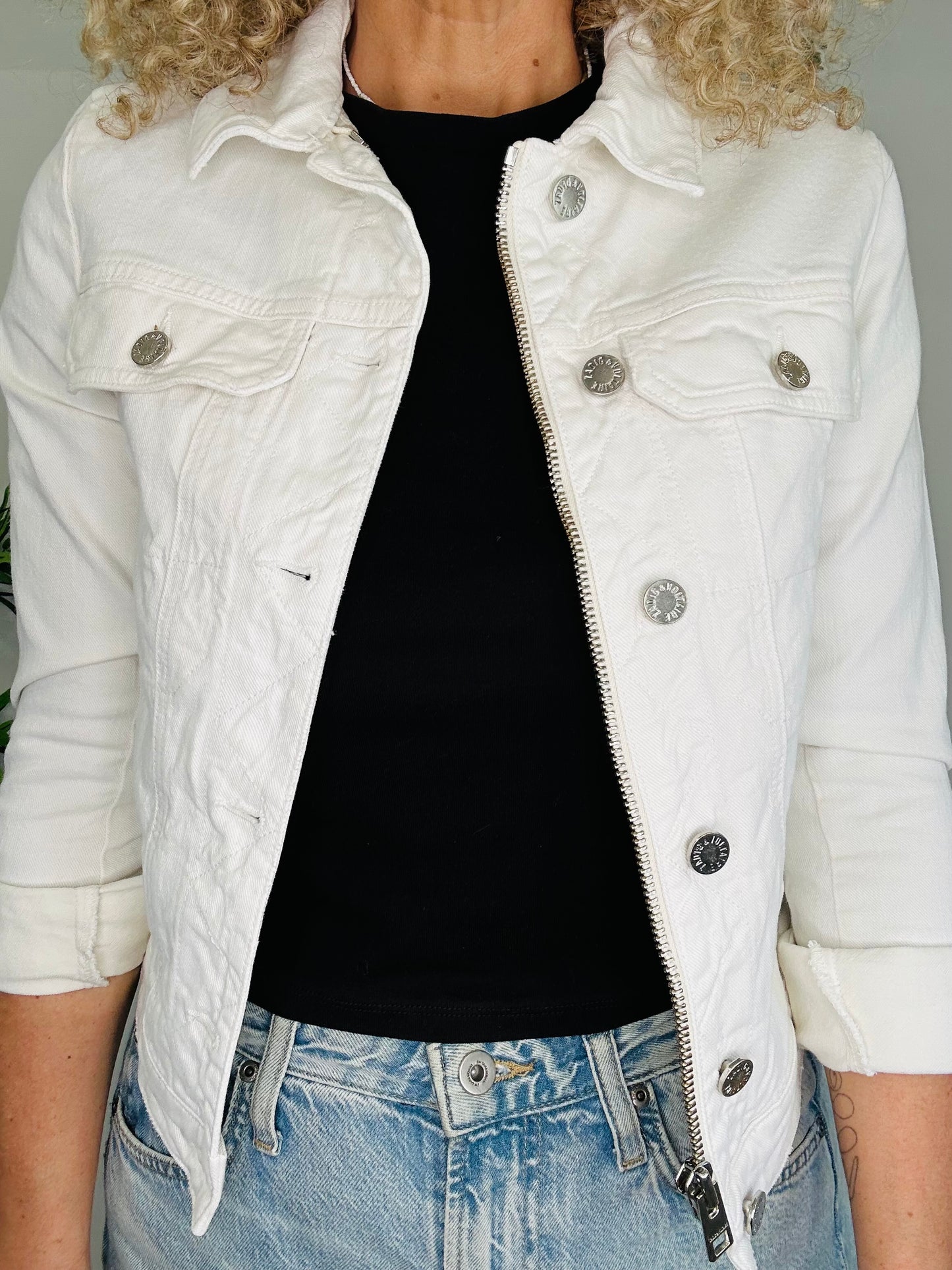 White Denim Jacket - Size S