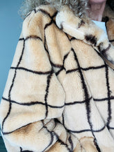 Load image into Gallery viewer, Check Faux Fur Coat - Size XS
