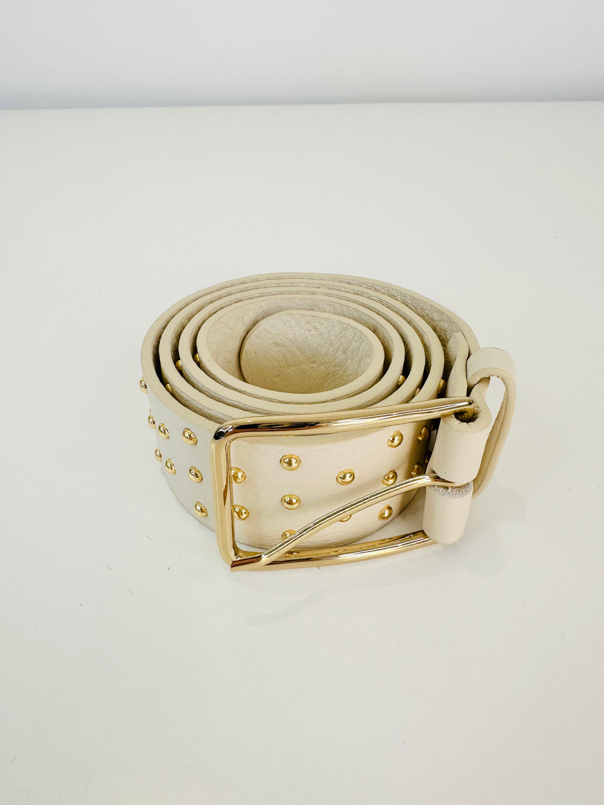 Studded Leather Belt - 75cm