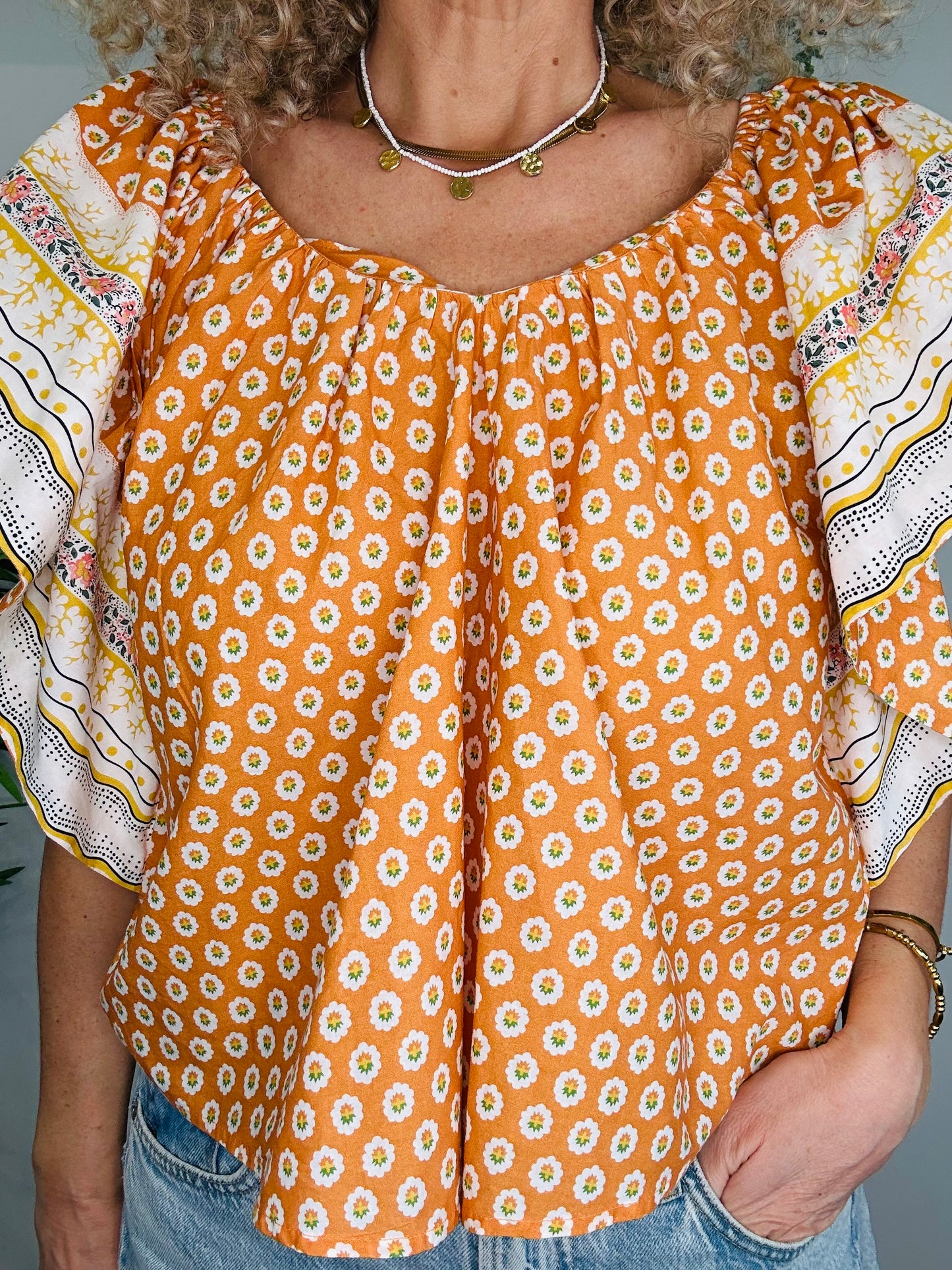 Patterned Cotton Top - Size XS
