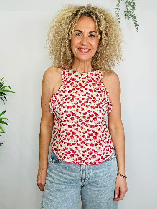 Sleeveless Floral Top - Size XS