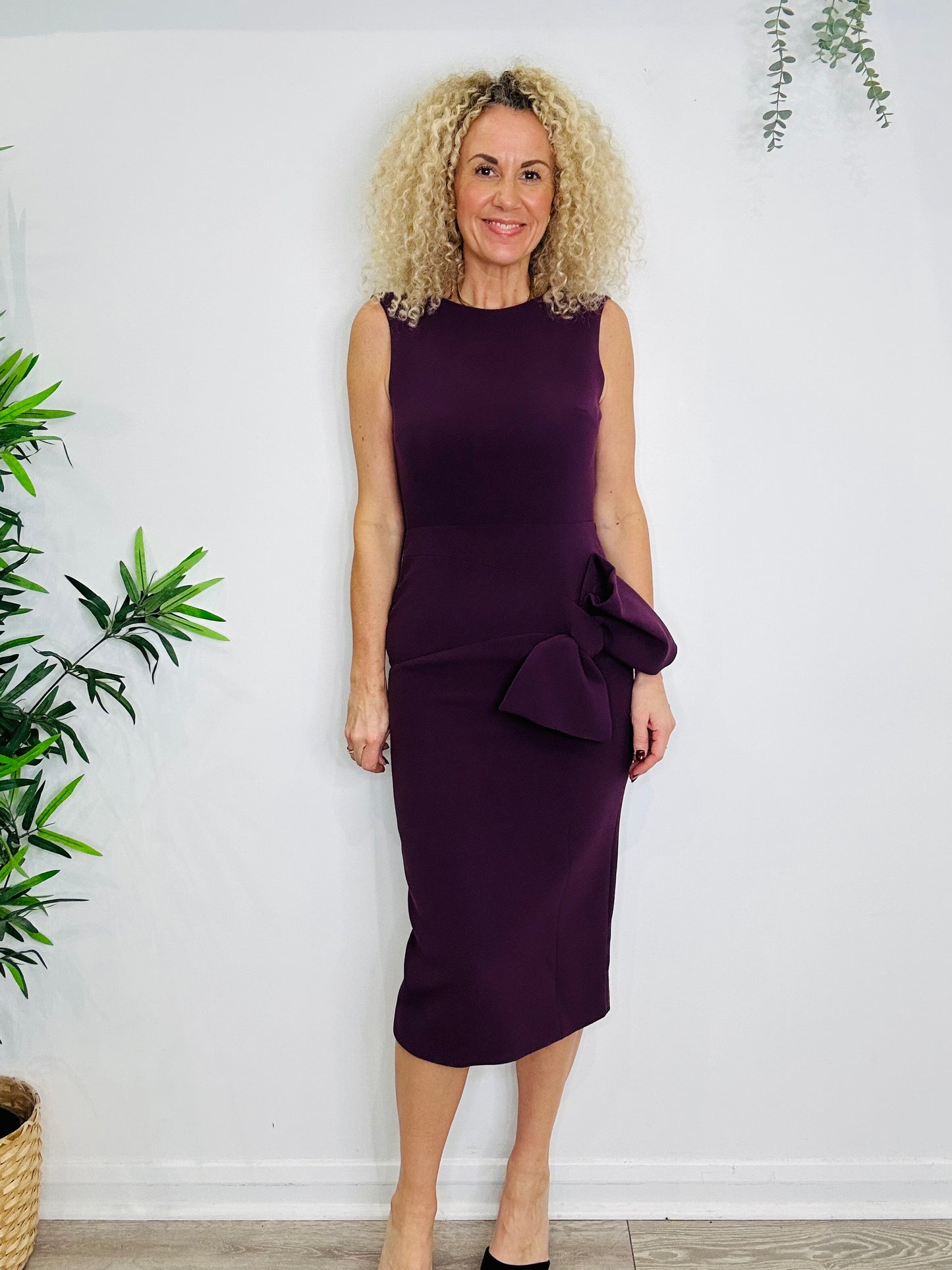 Sleeveless Midi Dress - Size 8