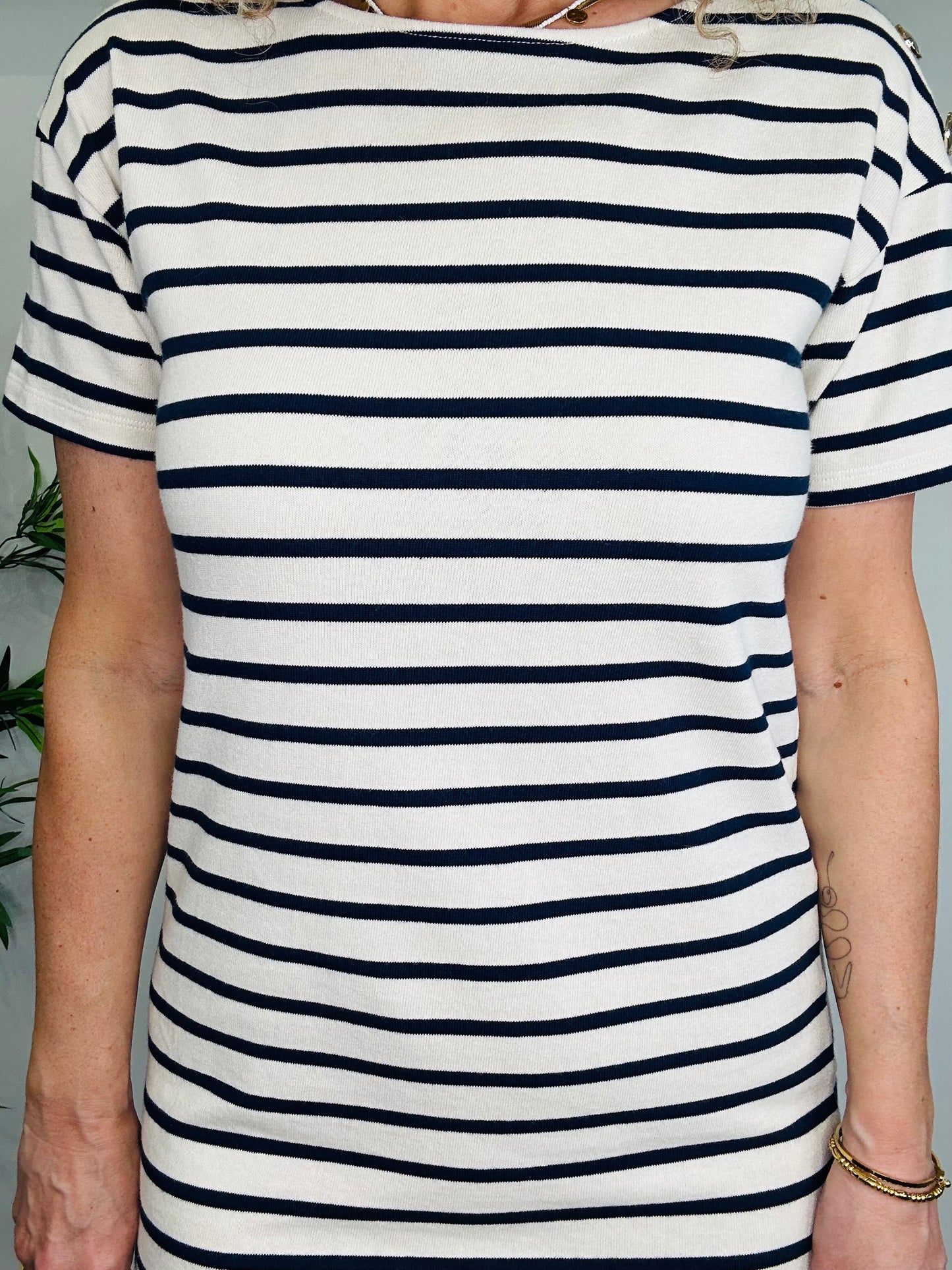 Striped T-Shirt Dress - Size S