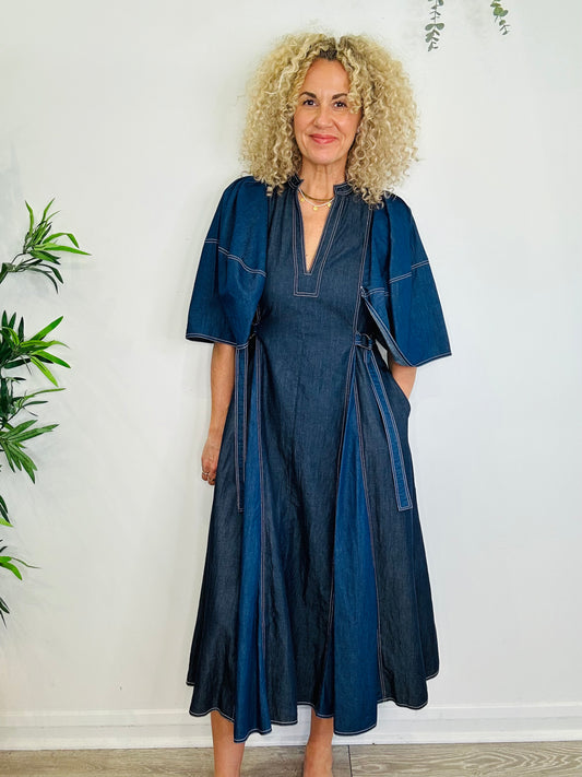Belted Denim Dress - Size M