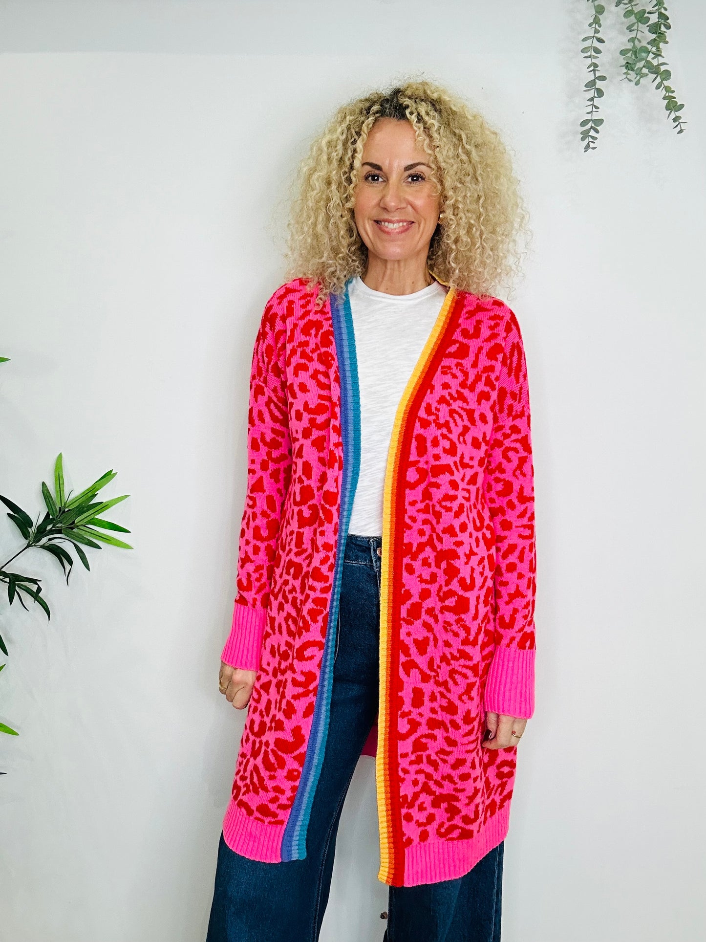 Leopard Print Open Cardigan - Size XL