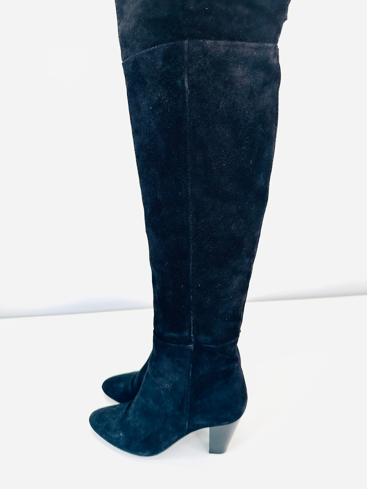 Suede Over-the-knee Boots - Size 40
