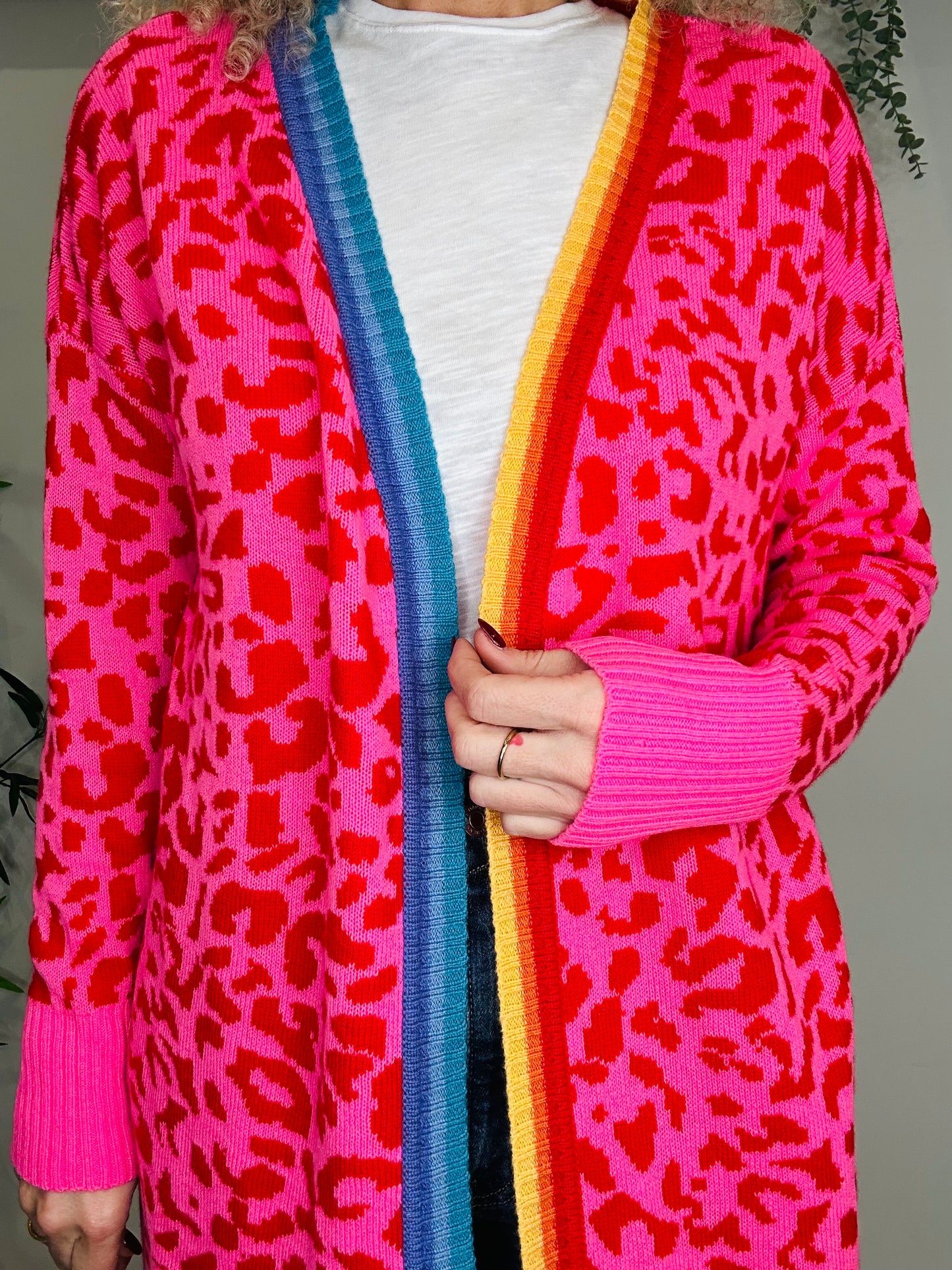 Leopard Print Open Cardigan - Size XL