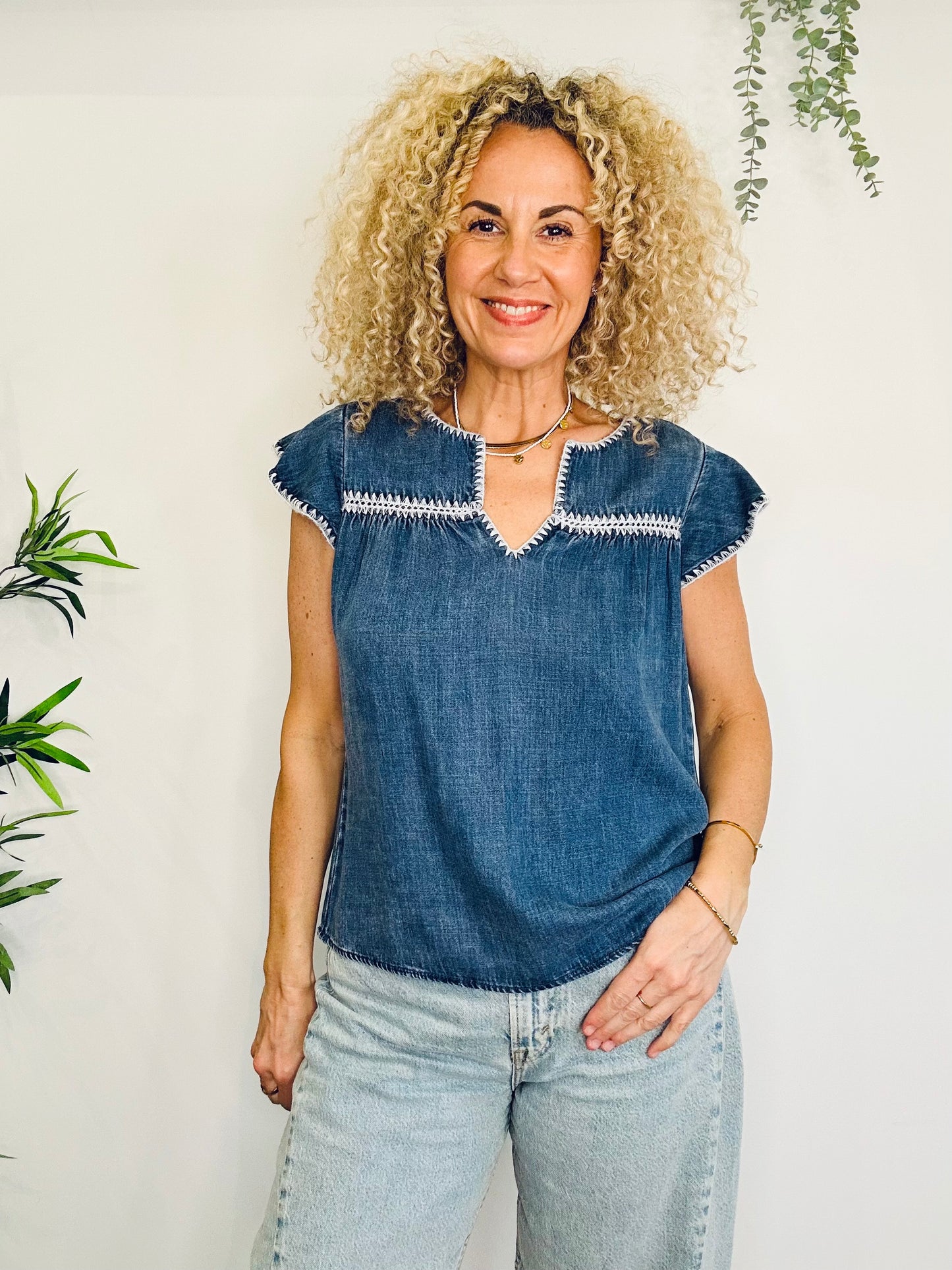 Chambray Top - Size S