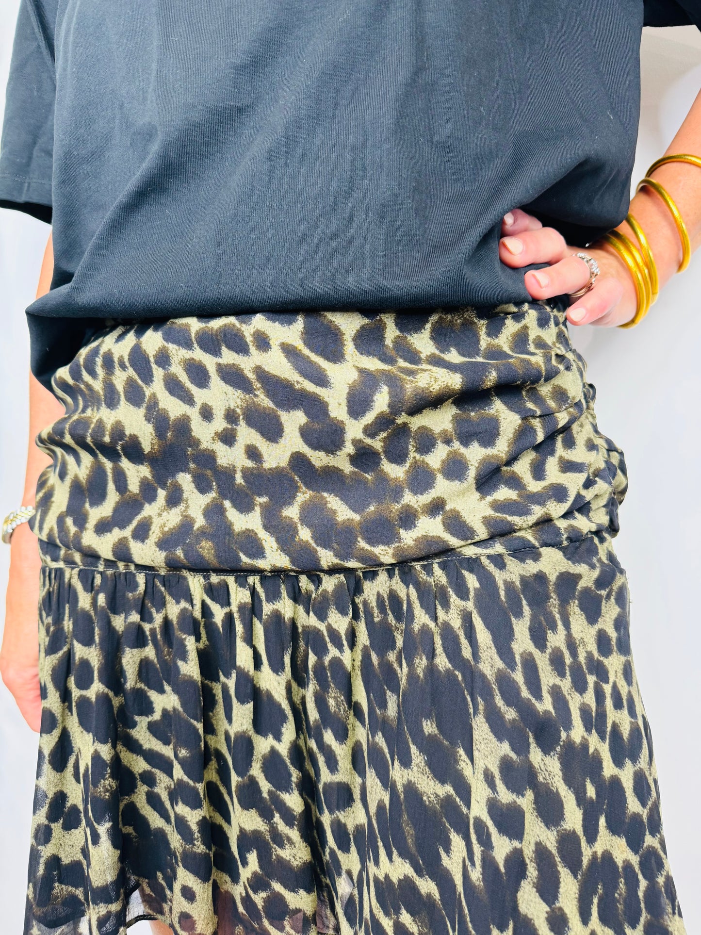 Leopard Print Skirt - Size 40
