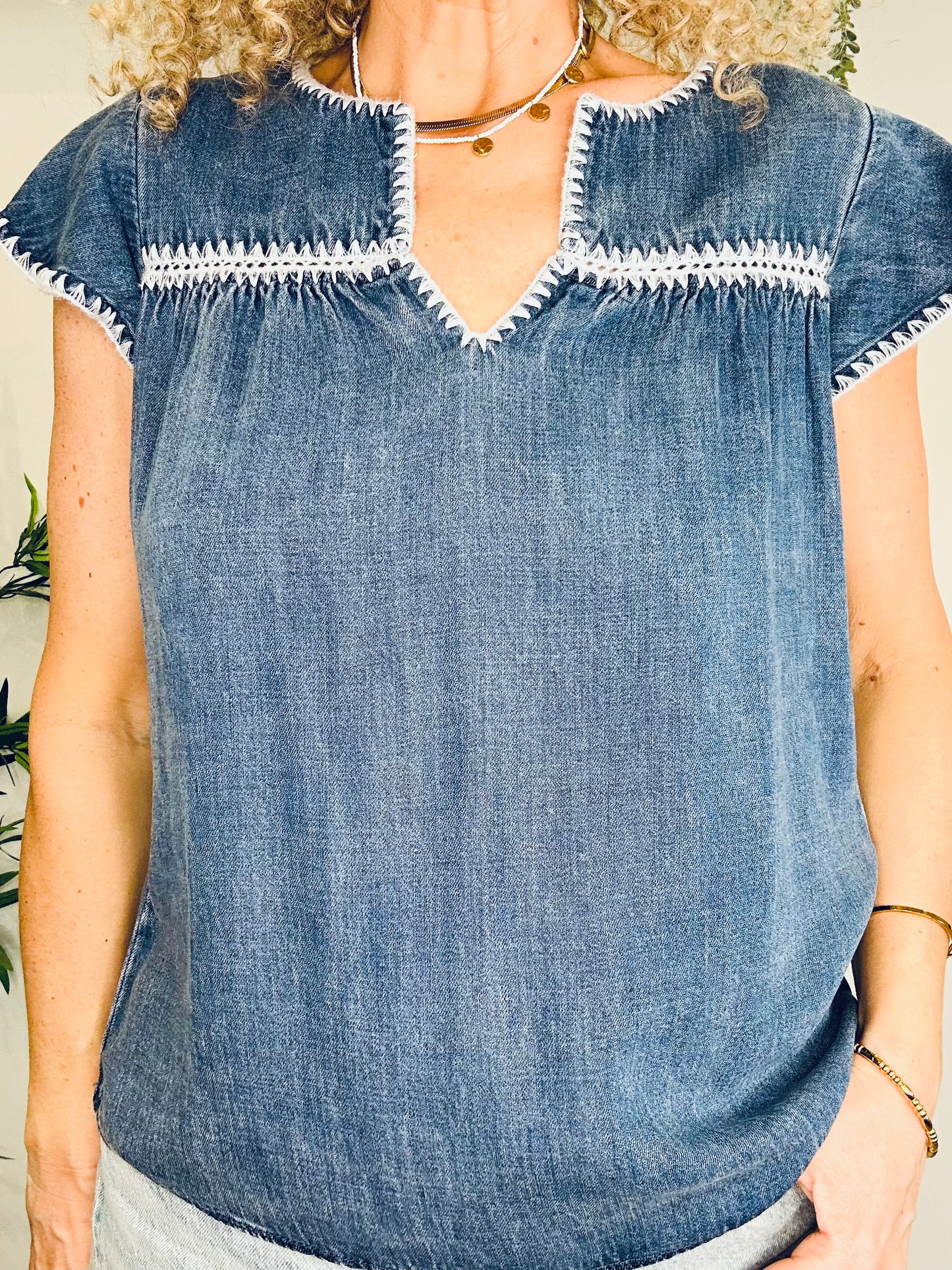 Chambray Top - Size S