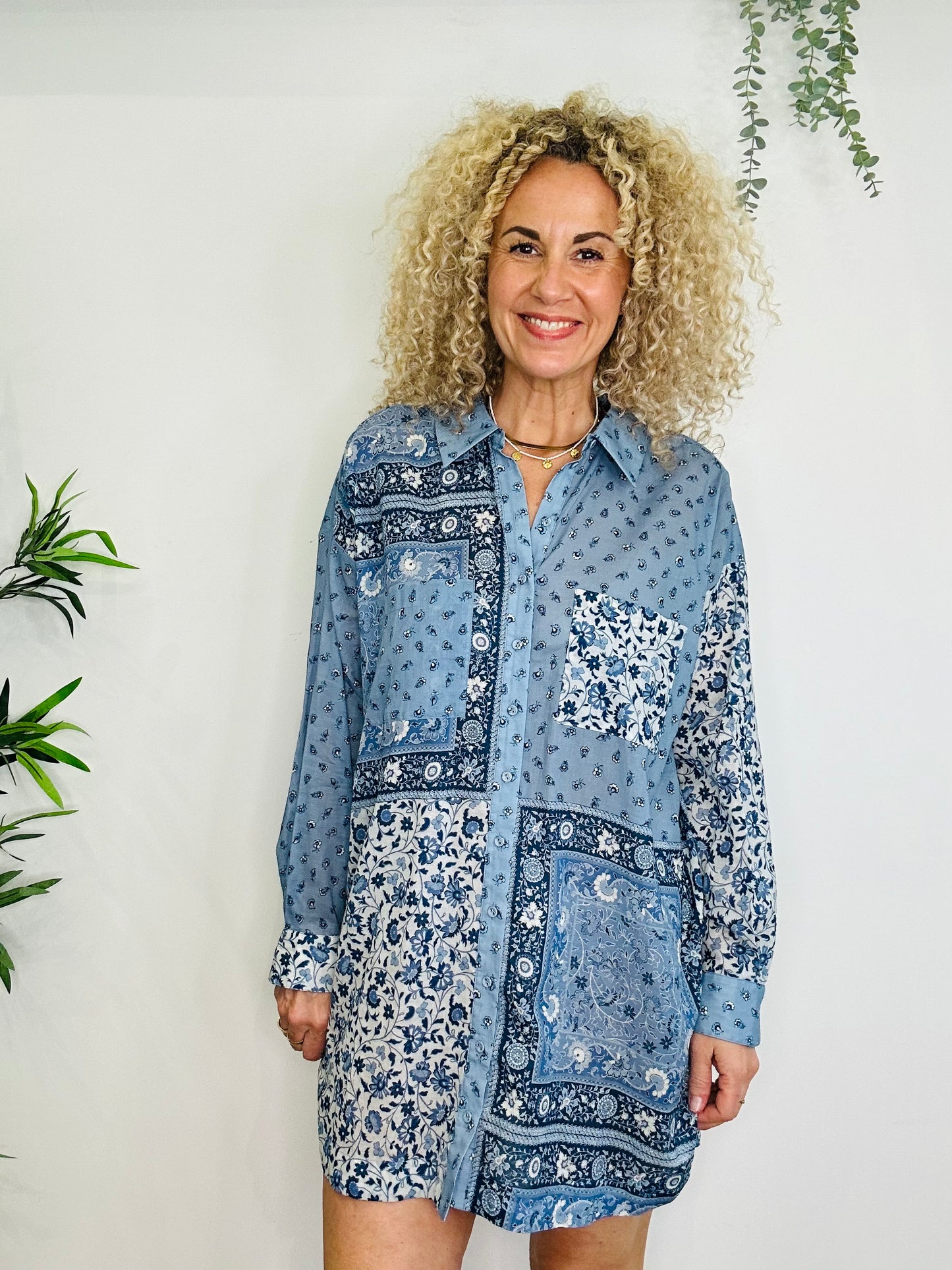Floral Shirt Dress - Size M