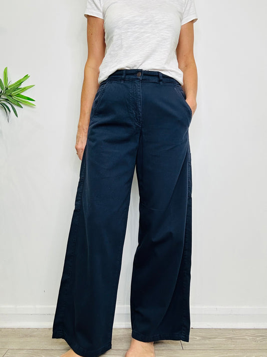 Wide Leg Cargo Trousers - Size 10