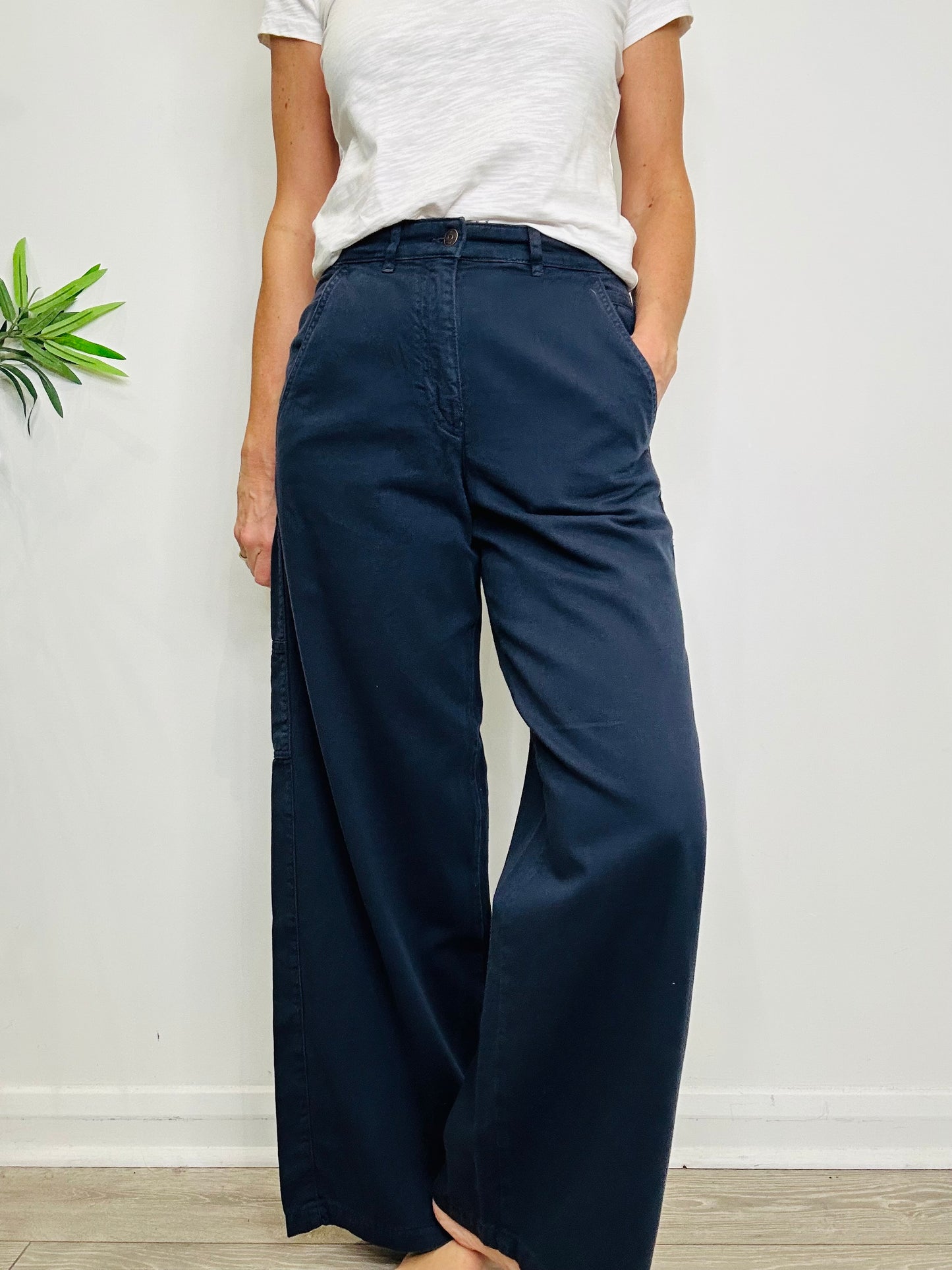 Wide Leg Cargo Trousers - Size 10