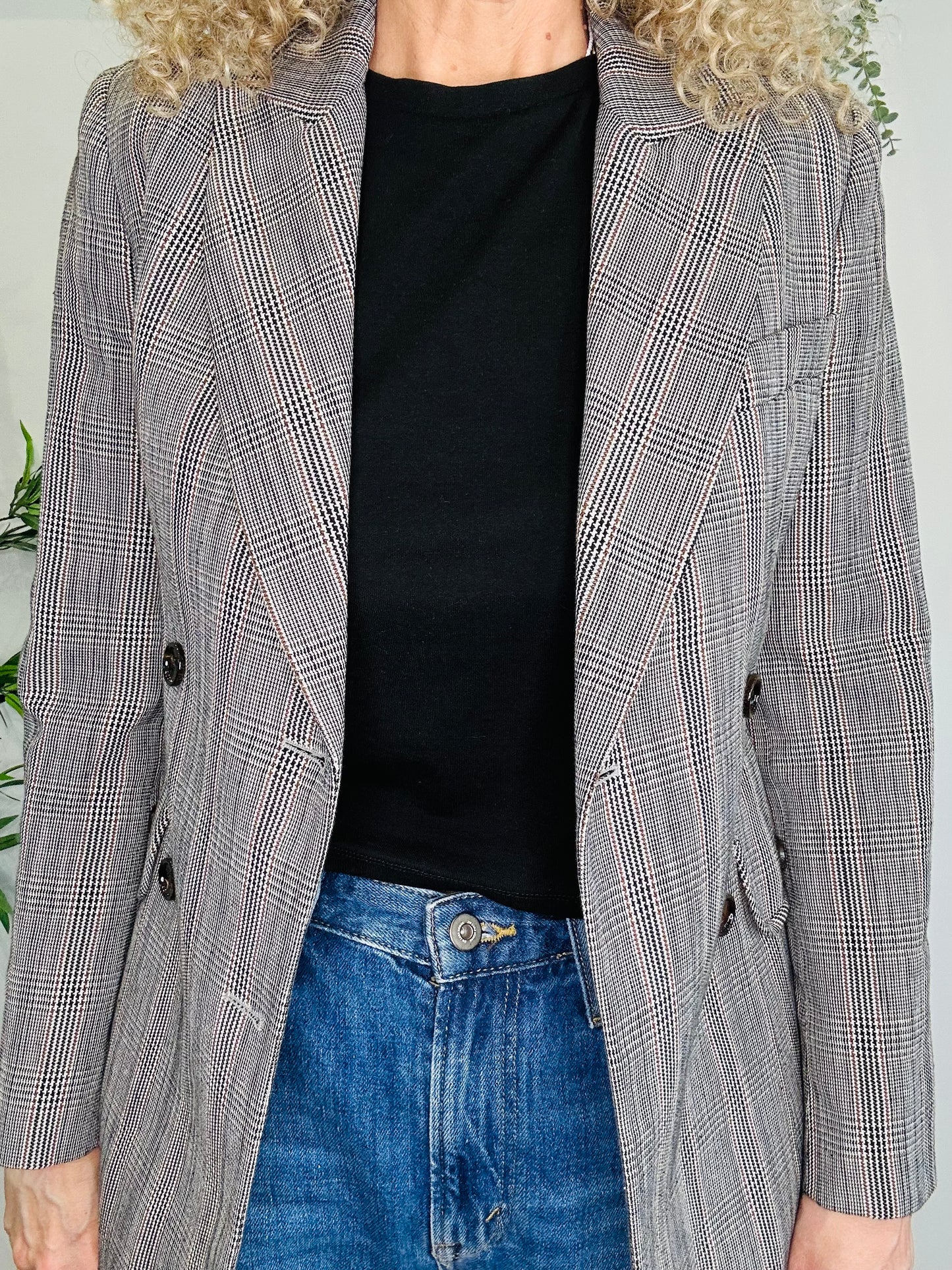 Check Blazer - Size 34
