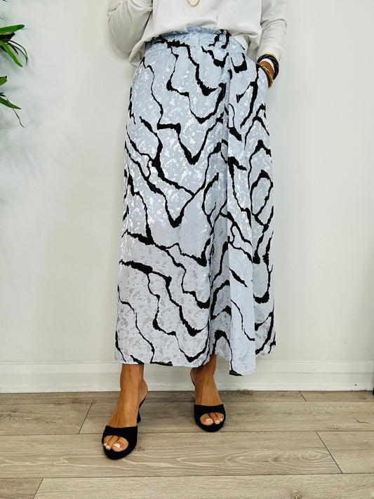 Patterned Midi Skirt - Size 34