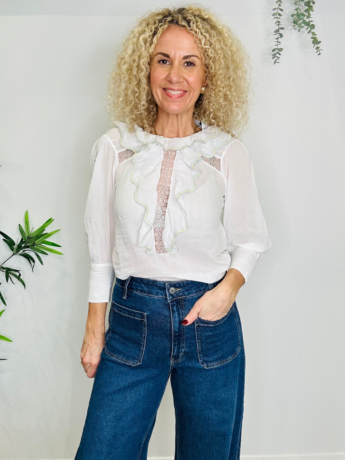 Frill Cotton Blouse - Size 1