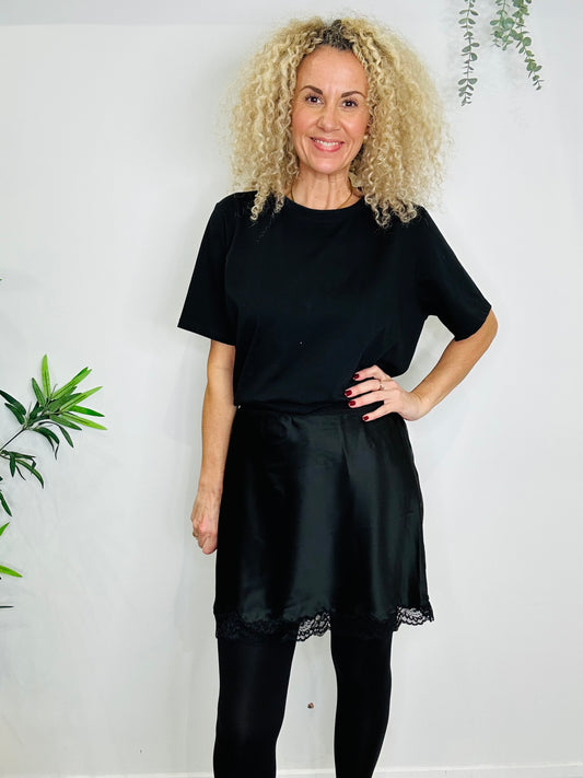 Satin Mini Skirt - Size 12