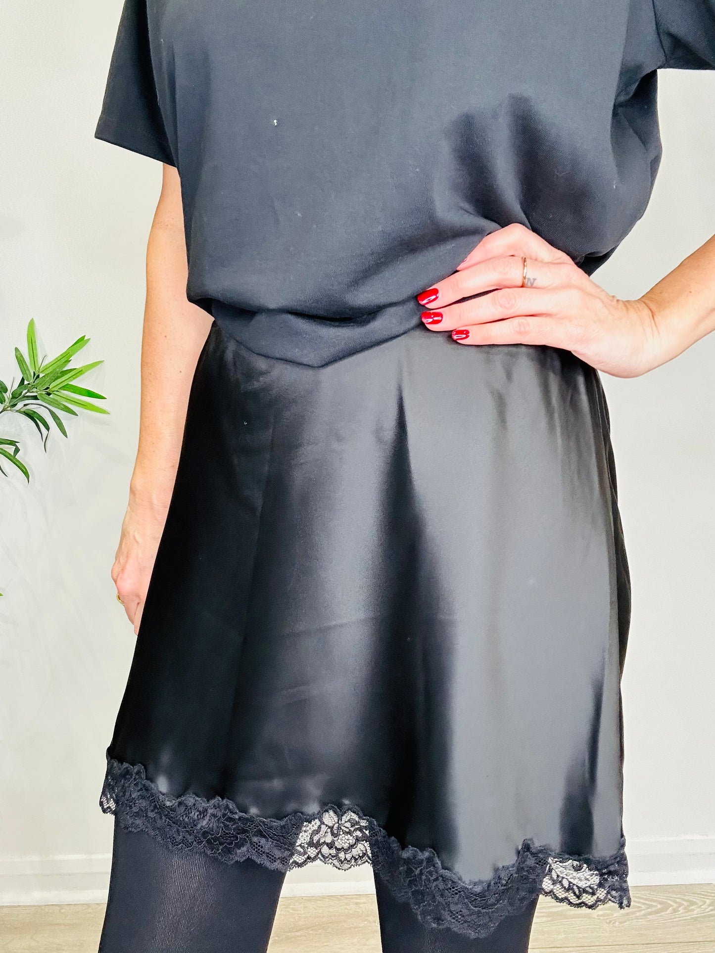 Satin Mini Skirt - Size 12