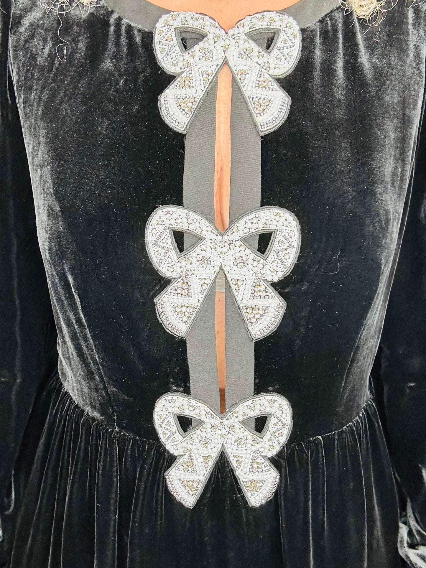 Velvet Bow Dress - Size 16