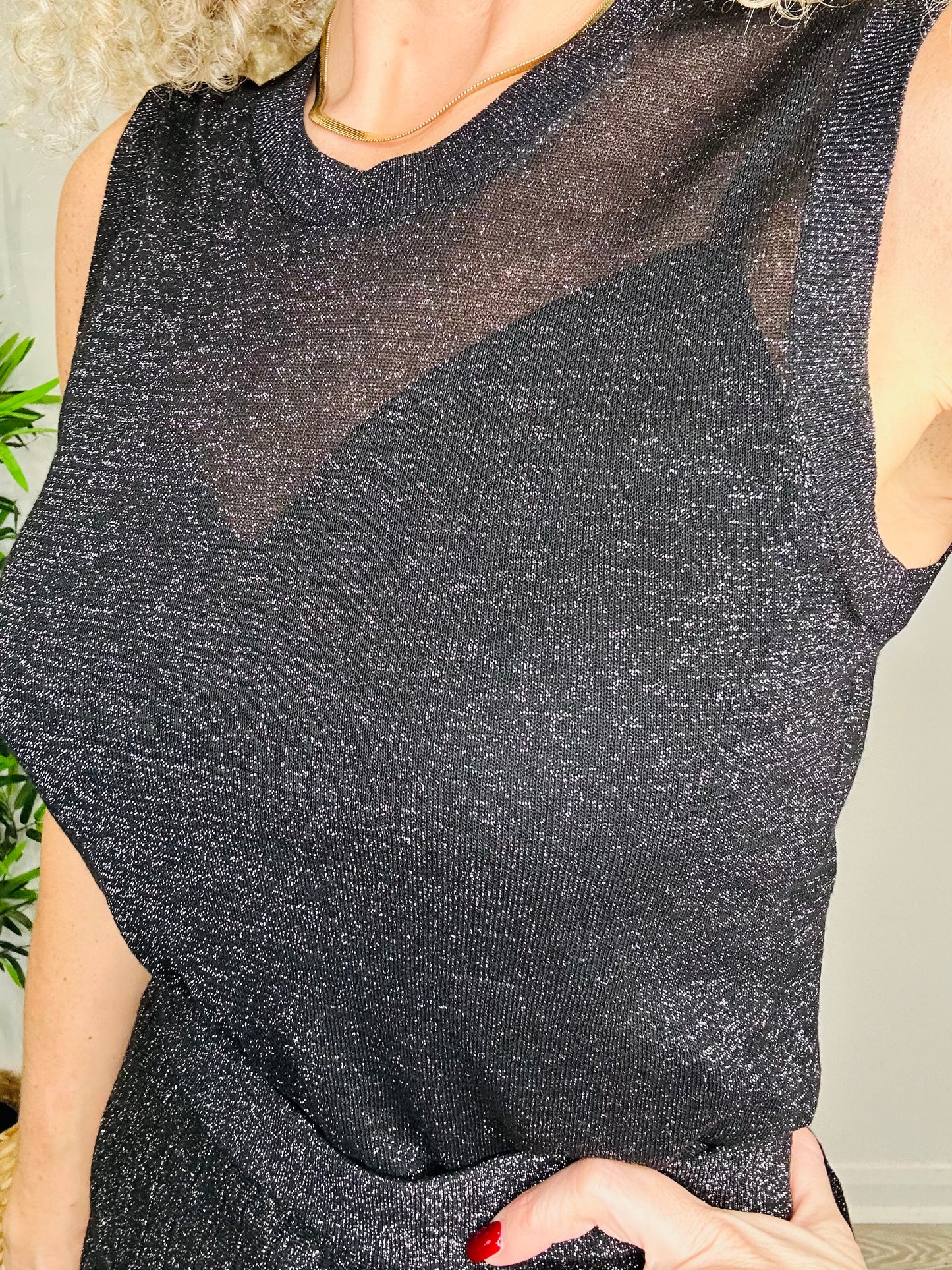 Sparkly Knit Top & Skirt Set - Size M/L