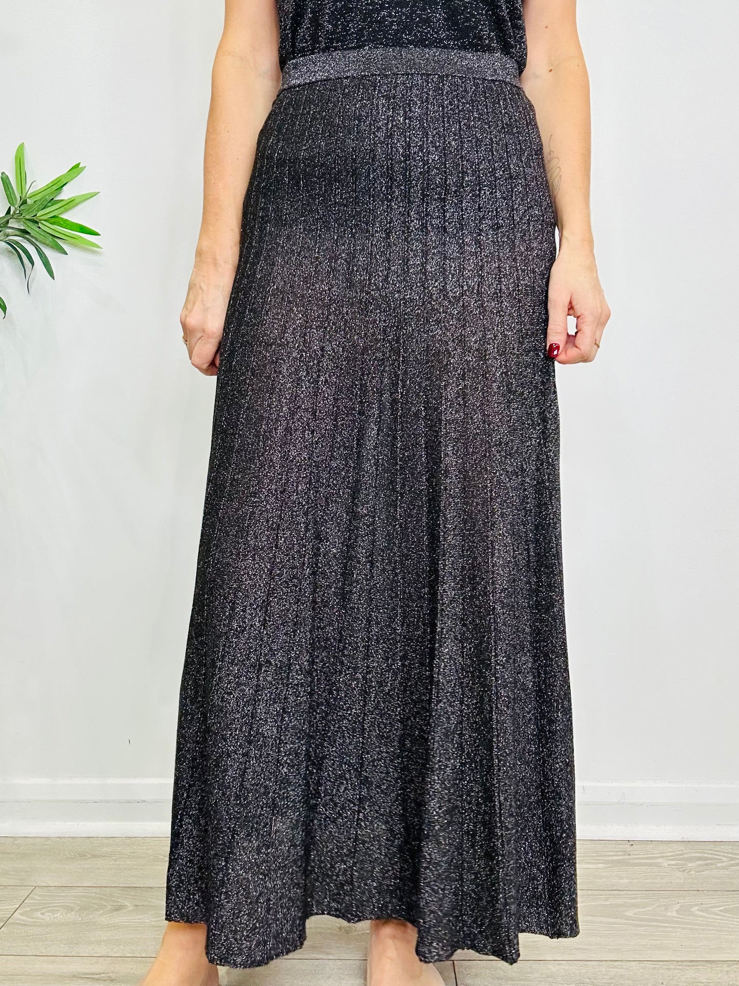 Sparkly Knit Top & Skirt Set - Size M/L