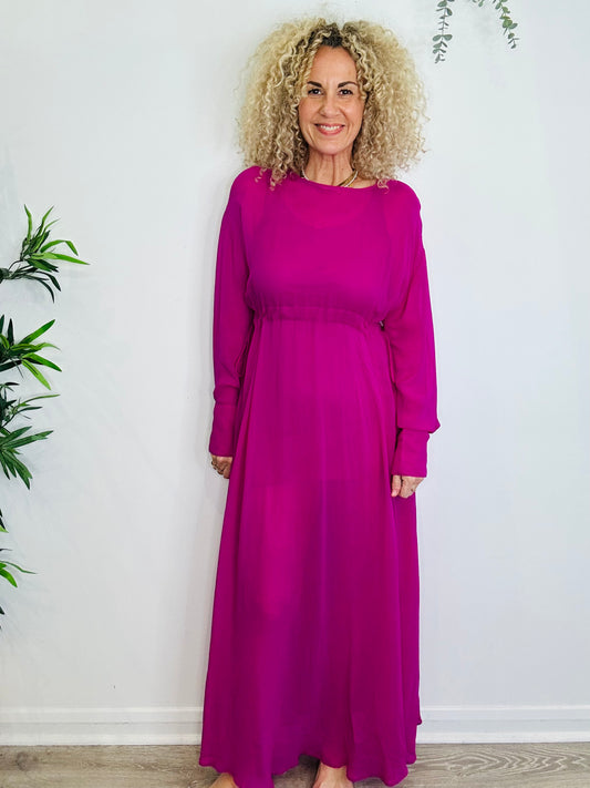 Chiffon Maxi Dress - Size XS