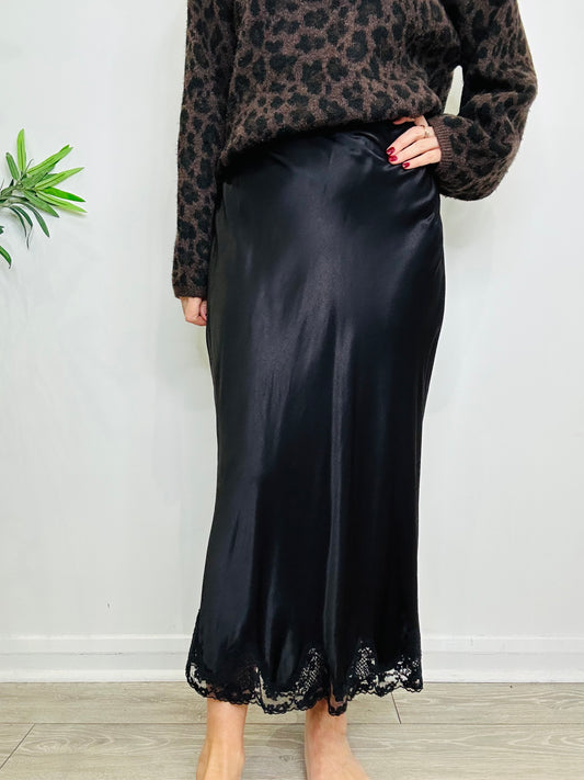 Satin Midi Skirt - Size 12
