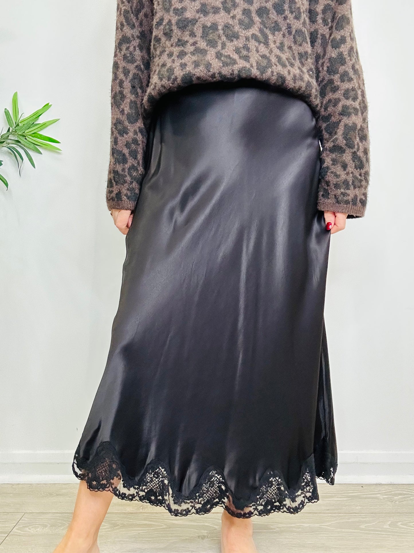 Satin Midi Skirt - Size 12