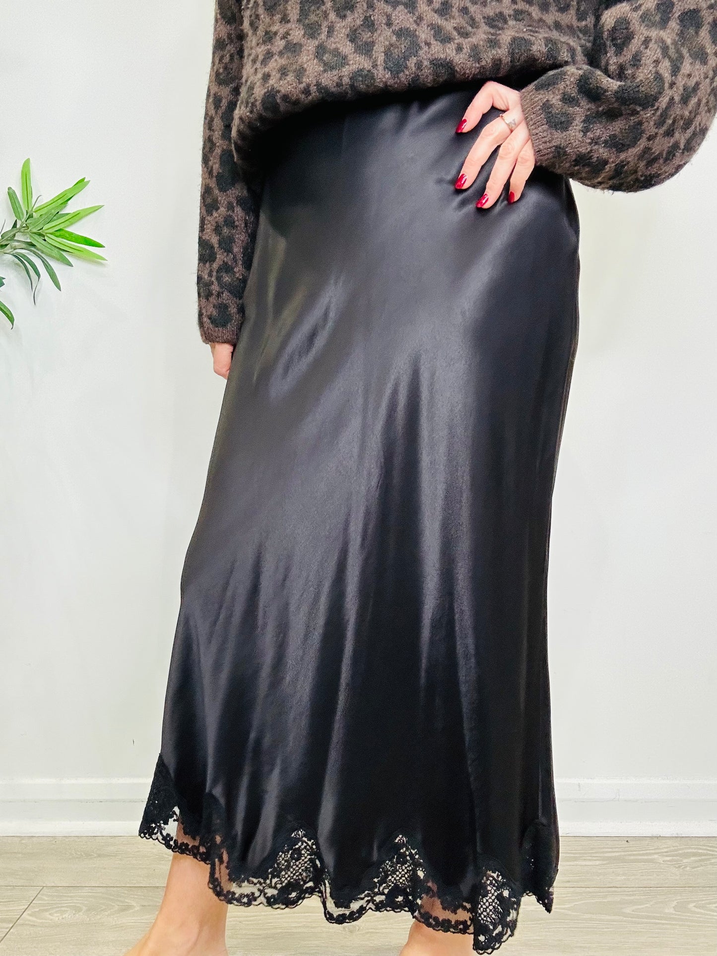 Satin Midi Skirt - Size 12