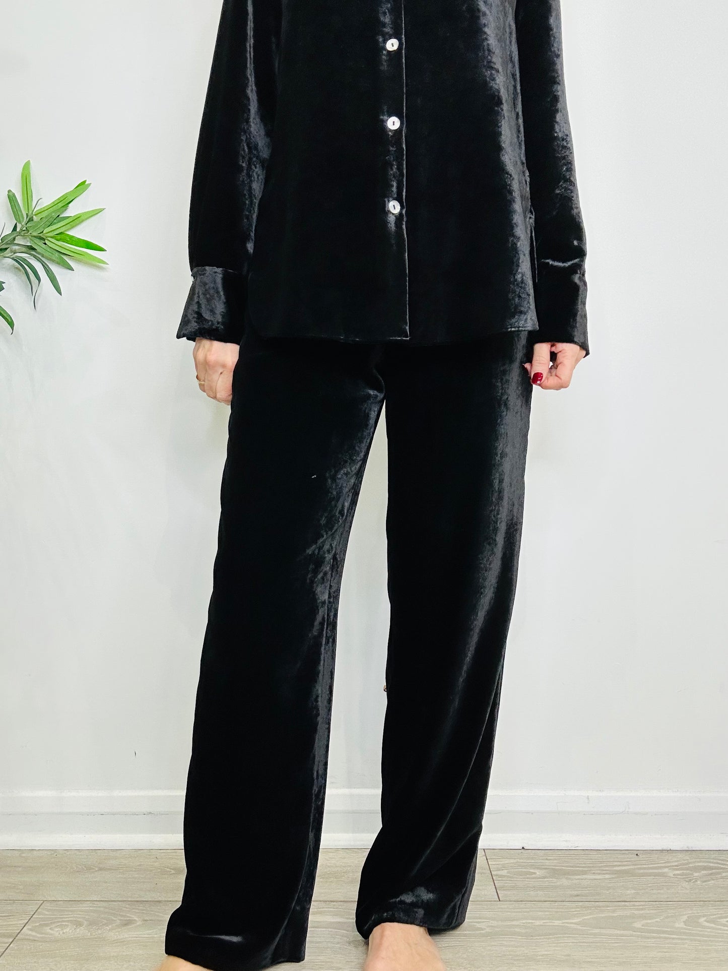 Velvet Shirt & Trouser Set - Size M