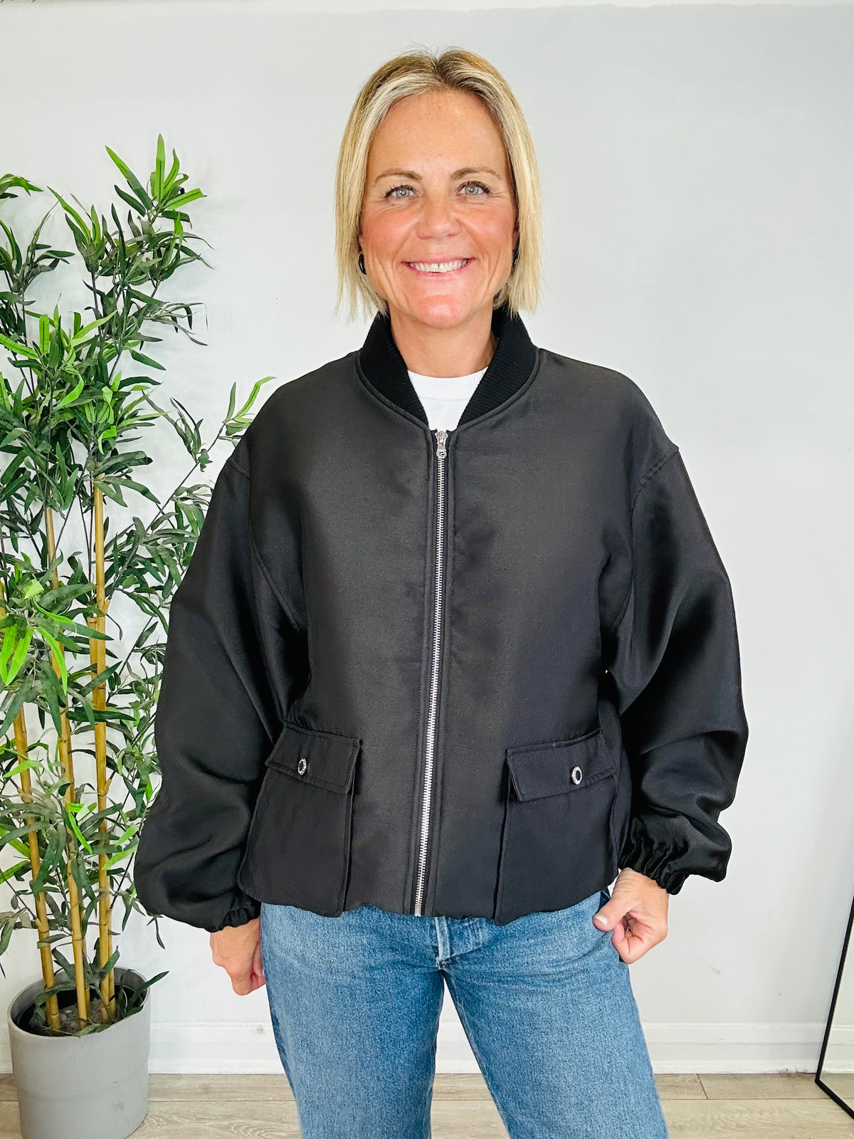 Satin Bomber Jacket - Size 2